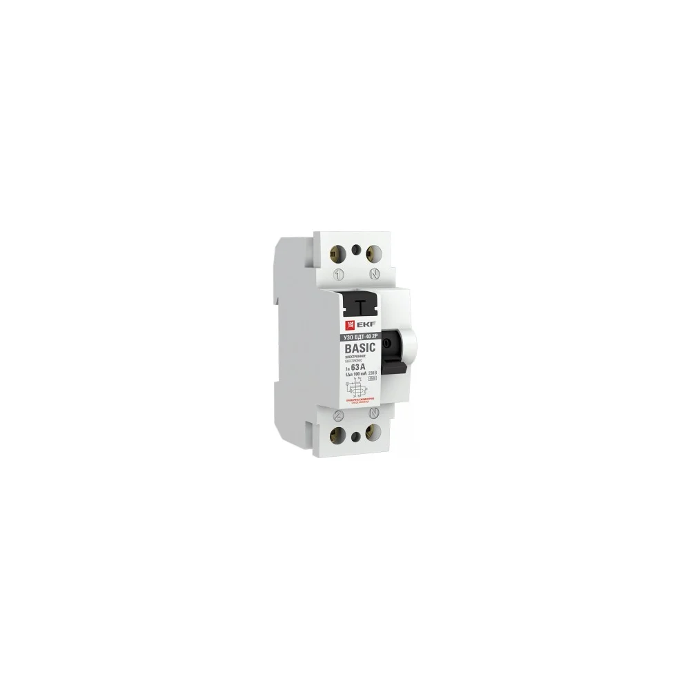 Электронное устройство защитного отключения EKF ВДТ-40 Basic elcb-2-63-100e-sim