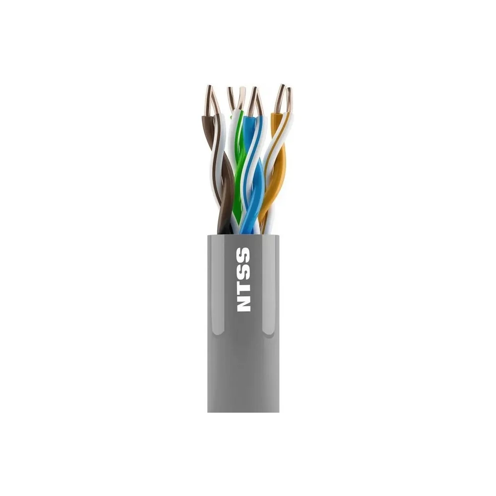 Кабель витая пара NTSS U/UTP 5e 4 пары одножильный 24AWG медь 305м внутренний PVC серый NTSS-IN-UTP4-5е-PVC-GY