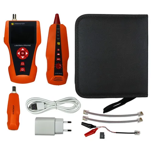 Кабельный тестер LanMaster LAN-PRO-L/TPK-POE оранжевый, черный