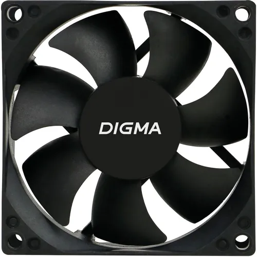 Вентилятор Digma DFan-80 80мм, 3-pin, от БП:4-pin (Molex), 1800об/мин, 23 дБ, черный, Ret