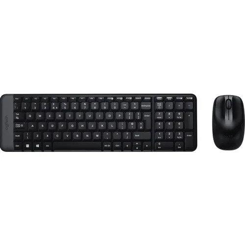 Комплект (клавиатура+мышь) Logitech MK220, USB, беспроводной, с гравировкой, черный [920-003161]