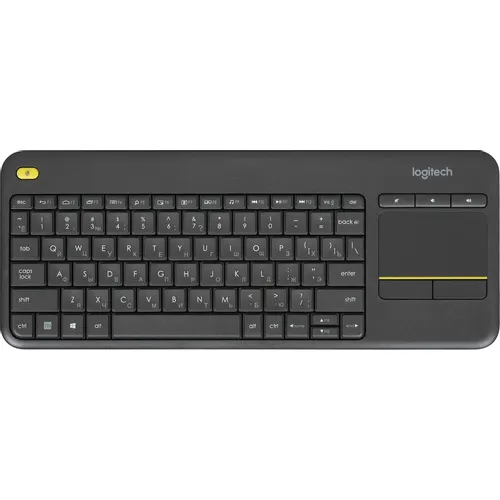 Клавиатура Logitech K400 Plus, беспроводная, USB, Радиоканал, мембранная, черный [920-007173]