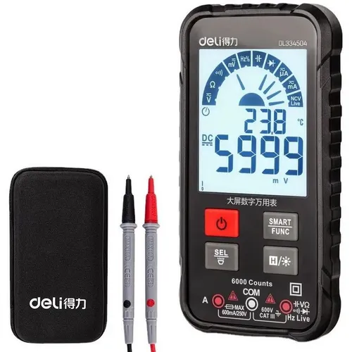 Мультиметр цифровой Deli DL334504, автоматический