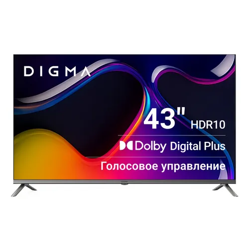 43" Телевизор Digma DM-LED43UBB41 4K Ultra HD, СМАРТ ТВ, Android, темно-серебристый