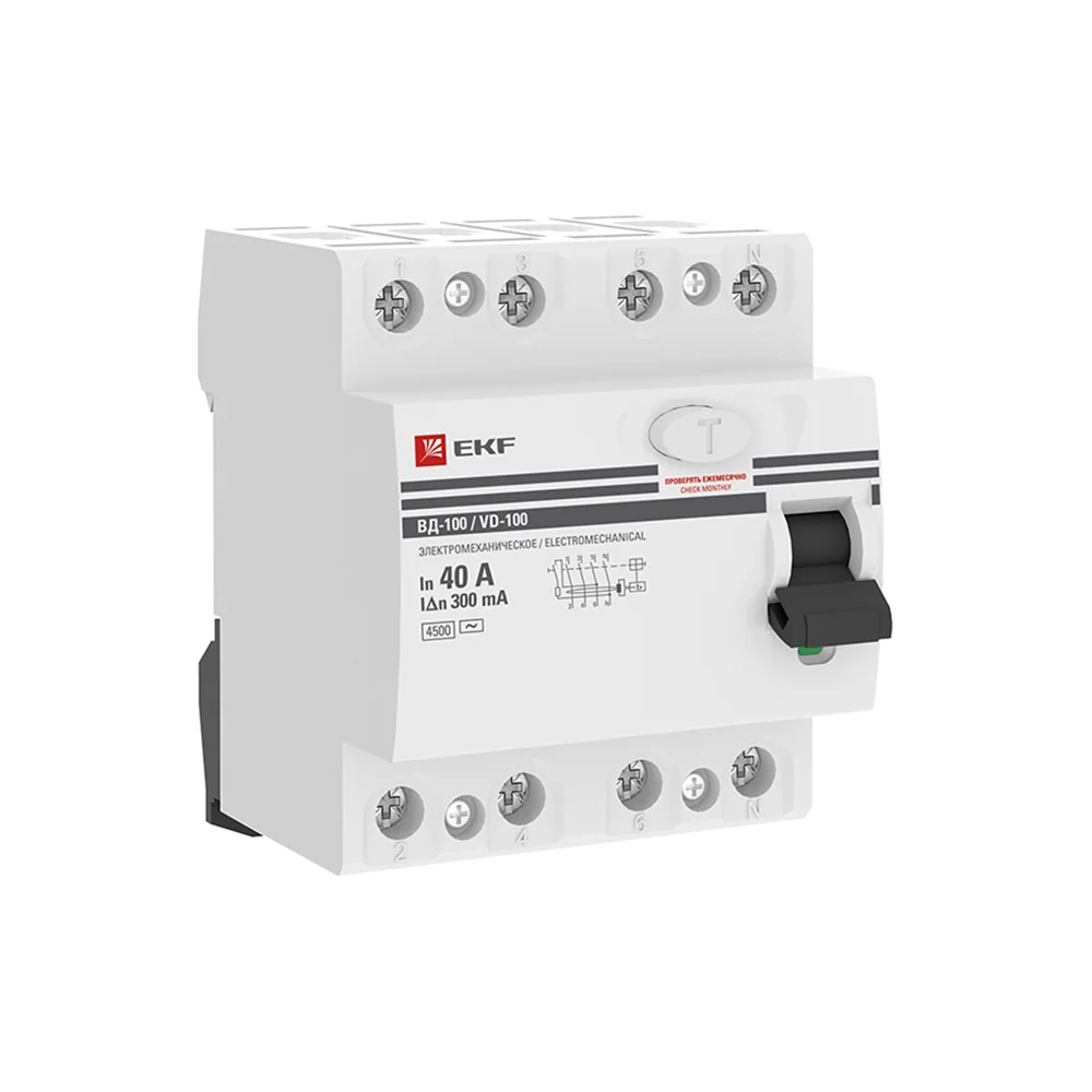 Устройство защитного отключения EKF PROxima ВД-100 elcb-4-40-300-em-pro