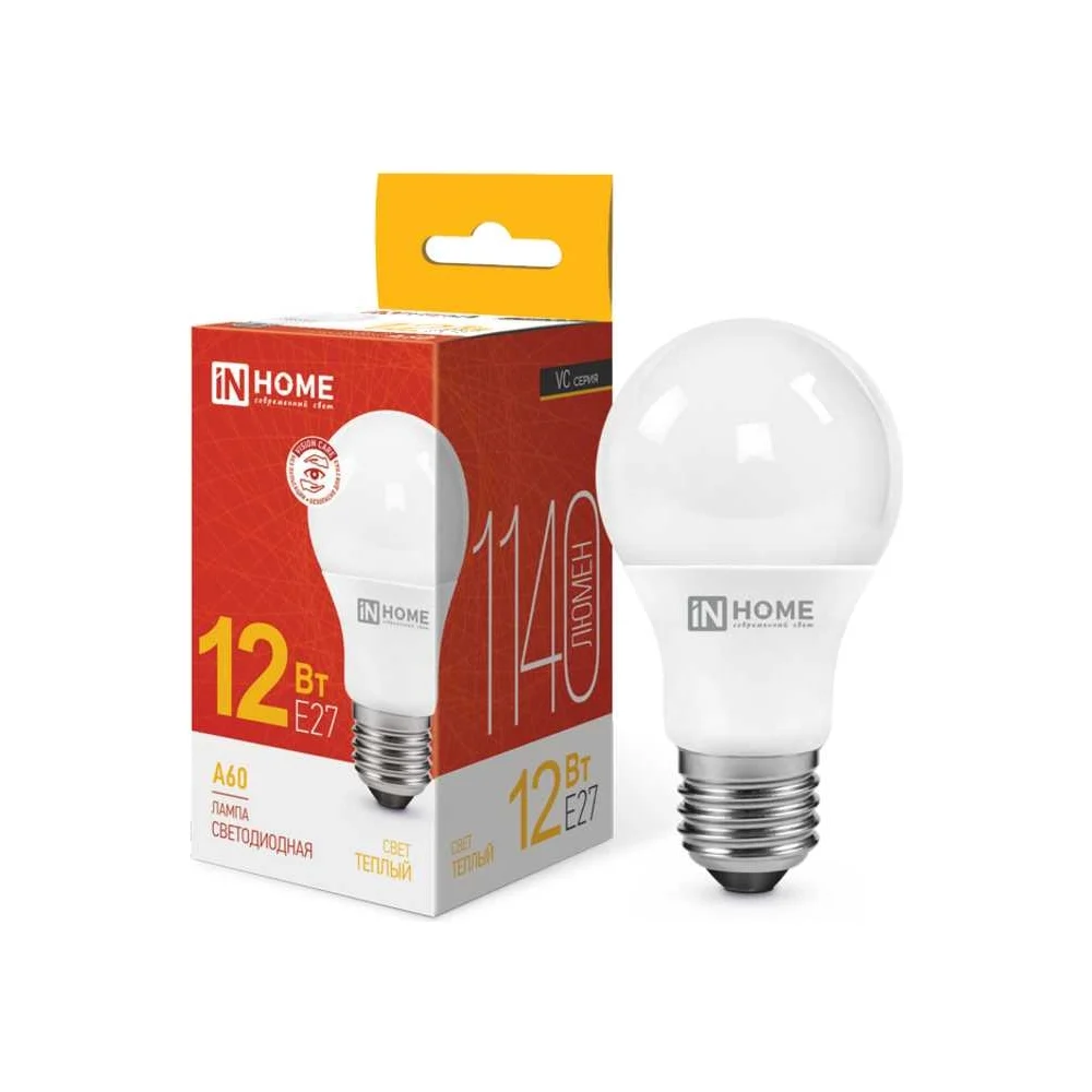 Светодиодная лампа IN HOME LED-A60-VC 4690612020235