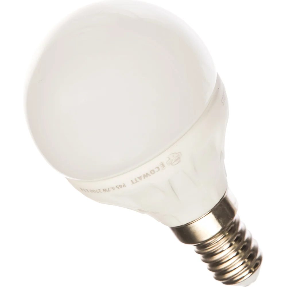 Светодиодная лампа ECOWATT P45, 230 В, 4.7 Вт, 2700K E14 4606400613336
