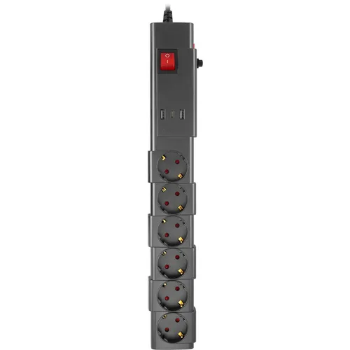 Сетевой фильтр Buro 600SPro-16-1.8-USB-G, 1.8м, графитовый