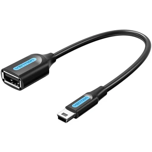 Переходник USB2.0 VENTION CCTBB, USB A(f) - mini USB B (m), круглое, 0.15м, черный