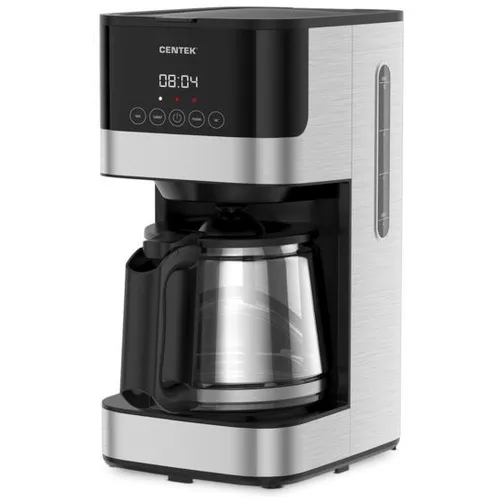 Кофеварка CENTEK CT-1150, капельная, серебристый /черный