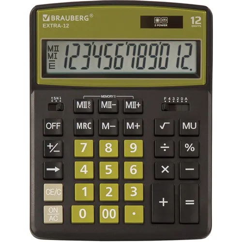 Калькулятор BRAUBERG Extra, 12-разрядный, черный