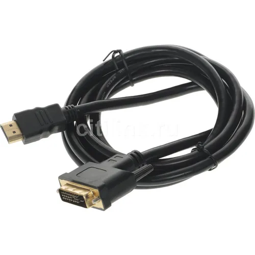Кабель аудио-видео Buro HDMI (m) - DVI-D (Dual Link) (m), 1.8м, GOLD, черный [bhp ret hdmi_dvi18]