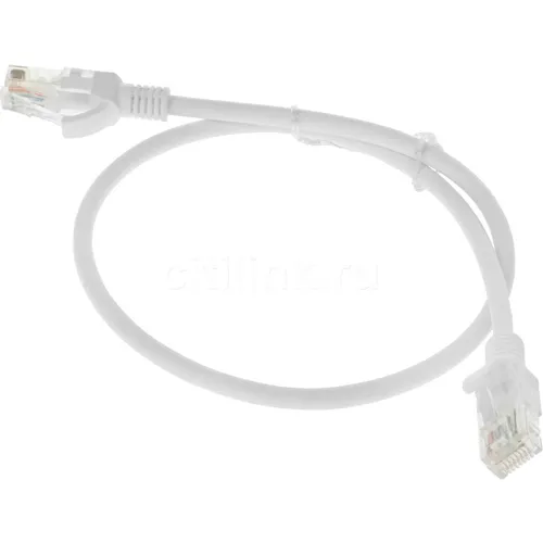 Патч-корд NTSS NTSS-PC-UTP-RJ45-5e-0.5-LSZH-WT, вилка RJ-45, вилка RJ-45, кат.5E, LSZH, 0.5м, белый