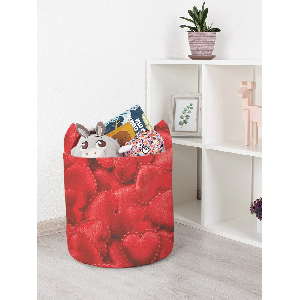 Корзина для игрушек JOYARTY Ажурные сердечки toba_422617_S