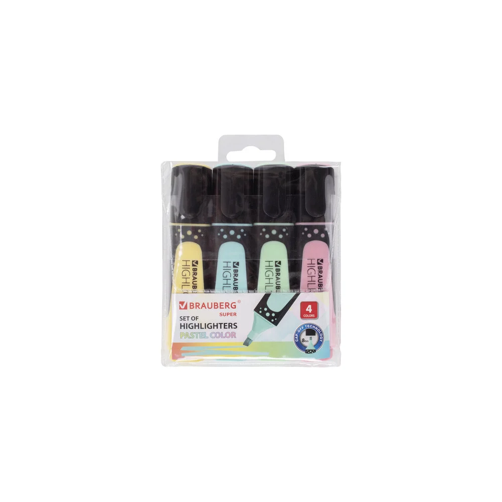 Текстовыделители BRAUBERG SUPER PASTEL 151756