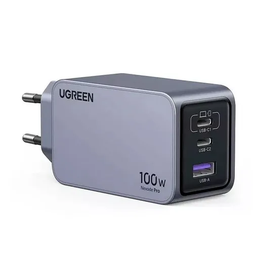 Сетевое зарядное устройство UGREEN X757, 2xUSB-A, USB-C, USB-C, 100Вт, 1.8A, серый