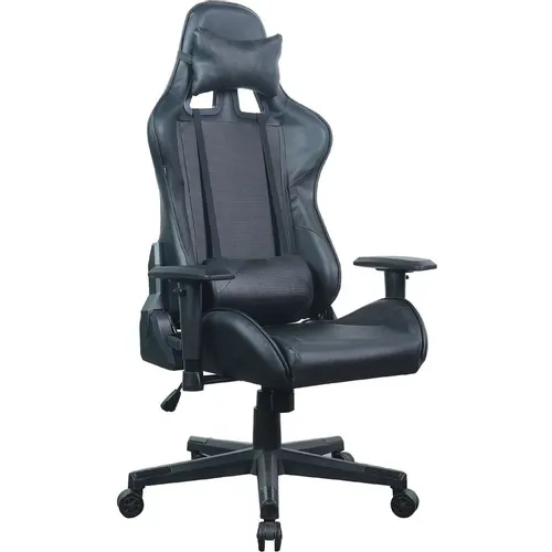 Кресло BRABIX GT Carbon GM-115, экокожа, до 140кг, топ-ган, регулируемые 3D подлокотники, черный/черный