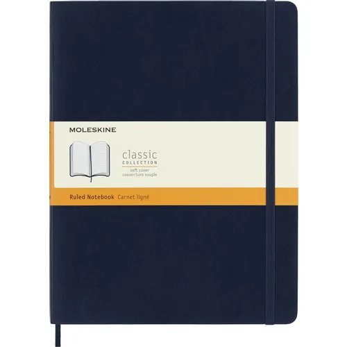 Блокнот Moleskine Classic Soft, 192стр, в линейку, мягкая обложка, синий сапфир [qp621b20]
