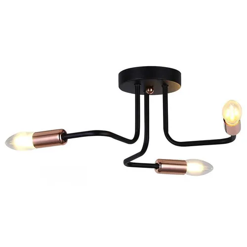 Люстра HIPER Palma H124-3, 3 х 40 Вт, 3000К черный/золото