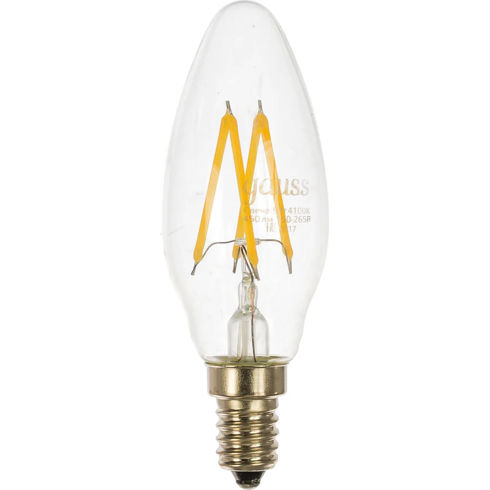 Лампа Gauss Filament Свеча E14 5W 4100К 103801205P
