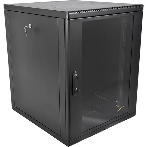 Шкаф коммутационный ЦМО ШРН-М-15.500-9005 настенный, стеклянная передняя дверь, 15U, 600x745x520 мм
