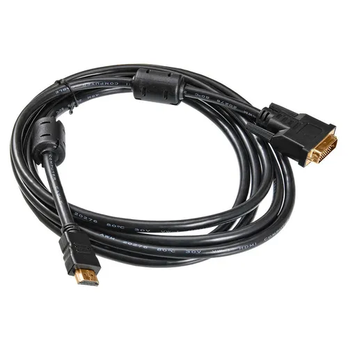 Кабель Buro HDMI (m) - DVI-D (m), GOLD , ферритовый фильтр , 3м [hdmi-19m-dvi-d-3m]