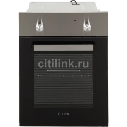 Духовой шкаф электрический LEX EDM 4540 IX, 58л, дверца с 2 стеклами, нержавеющая сталь/черный