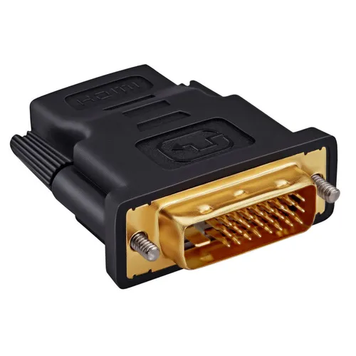 Переходник Buro HDMI (f) - DVI-D (m), GOLD , черный [hdmi-19fdvid-m_adpt]