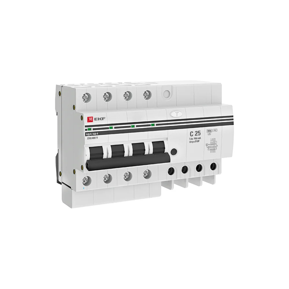Дифференциальный автомат EKF АД-4 PROxima DA4-6-25-100-pro