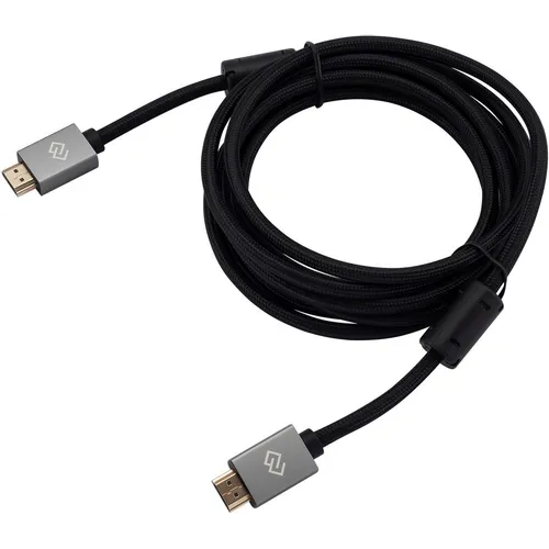 Кабель аудио-видео Digma HDMI (m) - HDMI (m), ver 2.0, 3м, GOLD, ф/фильтр, черный [d-hdmi-2ff-v2.0-3m]
