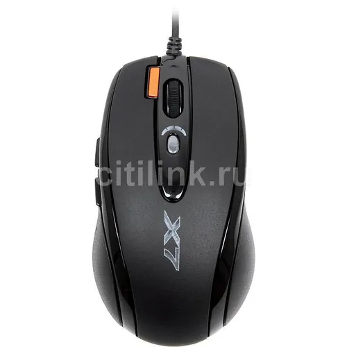 Мышь проводная A4TECH X-718BK, игровая, оптическая, USB, 3000dpi, черный [x-718bk usb]