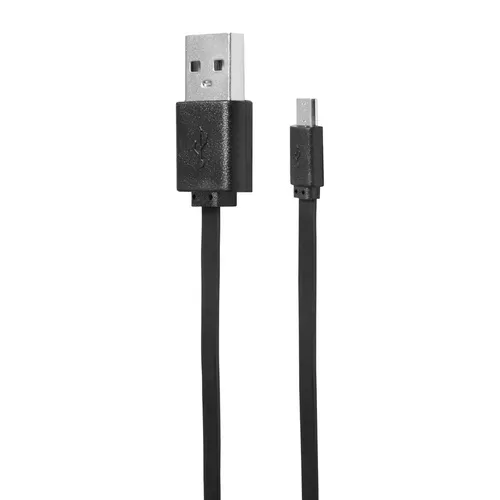 Кабель SunWind micro USB (m) - USB (m), 1м, плоский, 2A, черный
