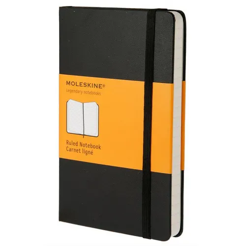 Блокнот Moleskine Classic, 240стр, в линейку, твердая обложка, черный [qp060]