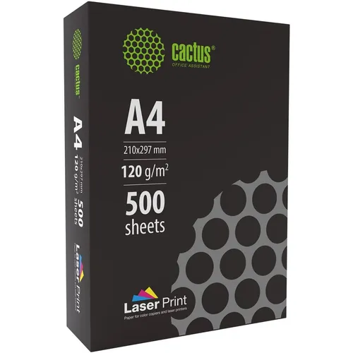 Бумага Cactus LaserPrint CS-LPA4120500, A4, для лазерной печати, 500л, 120г/м2, белый