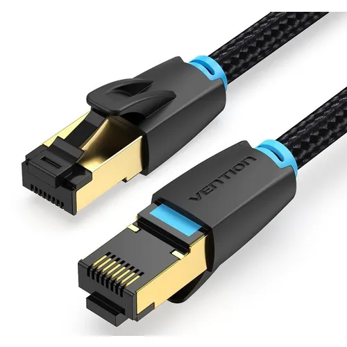 Патч-корд VENTION IKGBH литой (molded), STP, кат.8, 2м, 4 пары, 30AWG, медь, многожильный, черный