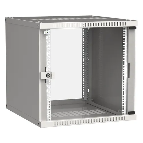 Шкаф коммутационный ITK Linea WE LWE3-09U64-GF настенный, стеклянная передняя дверь, 9U, 600x450x450 мм