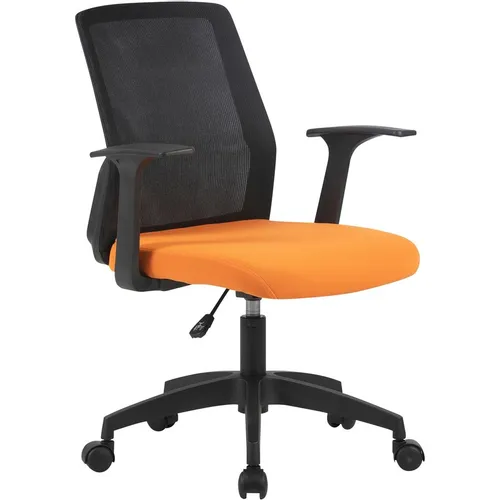 Кресло Cactus CS-MC222, сетка/ткань, до 100кг, фиксированные подлокотники, оранжевый