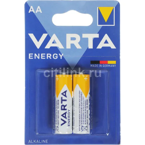 AA Батарейка VARTA Energy LR6 Alkaline, 2 шт.