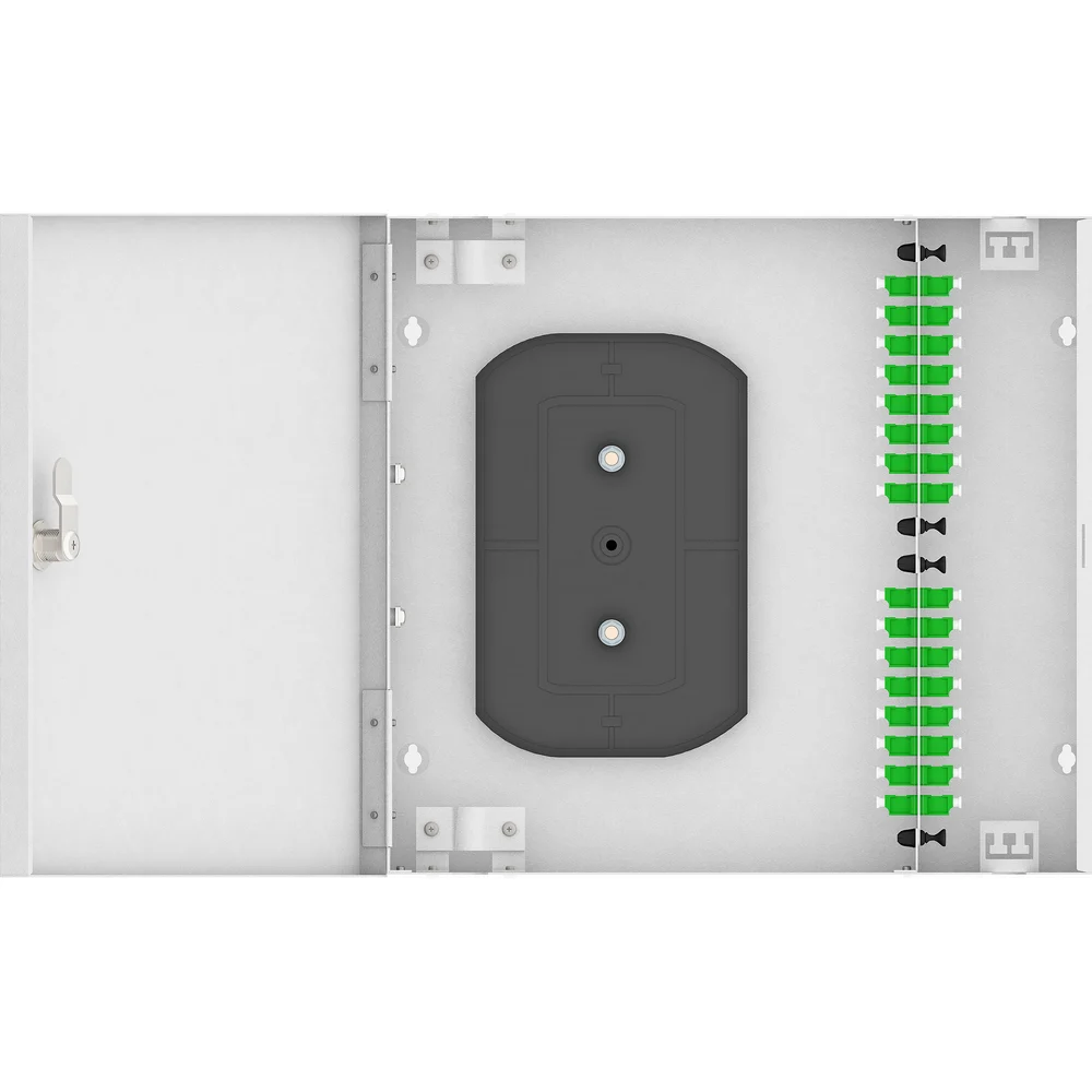 Настенный одномодовый укомплектованный оптический кросс TopLan КРН-Top-32LC/A-OS2-GY