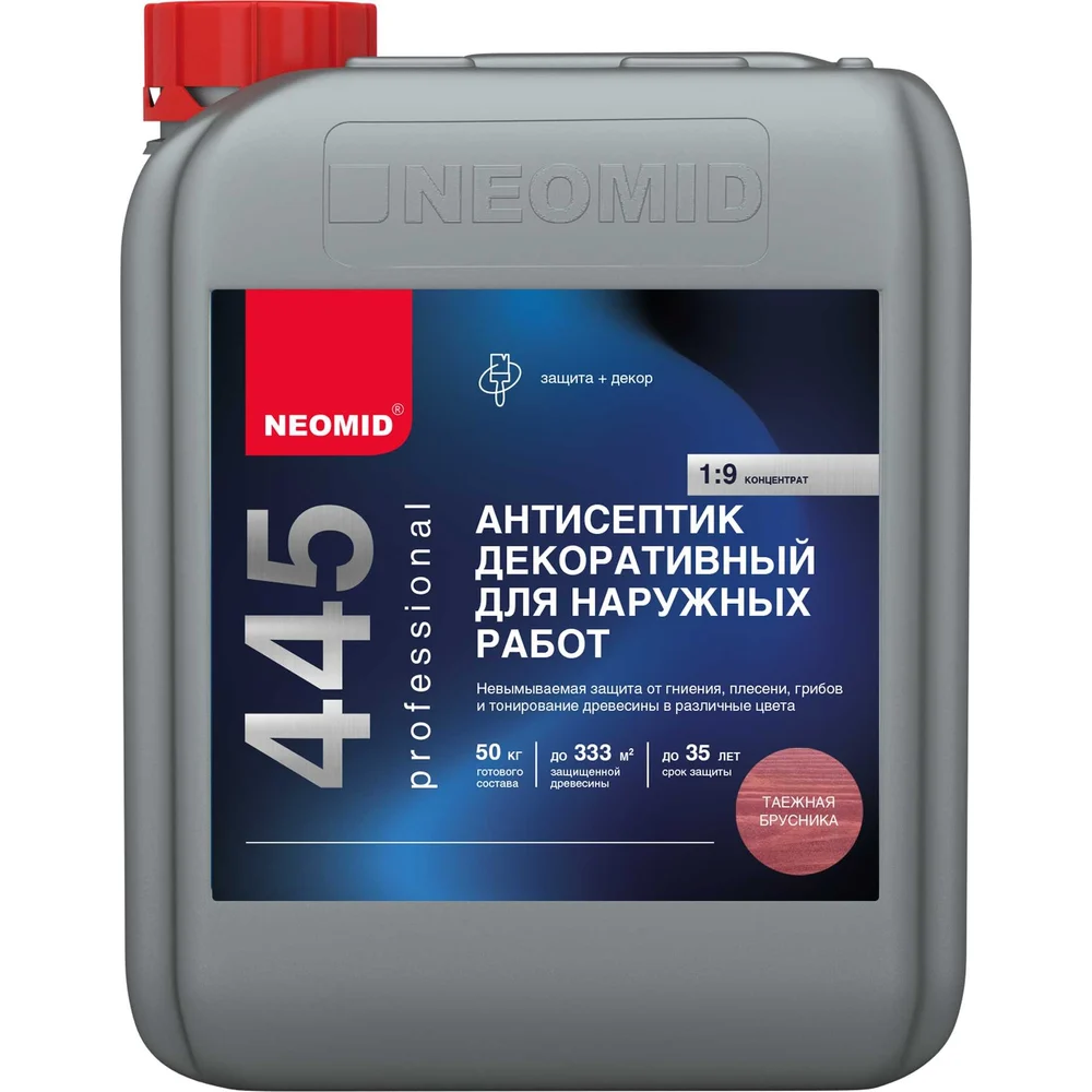 Декоративный антисептик для наружных работ NEOMID Н-445-5/таежн.бр