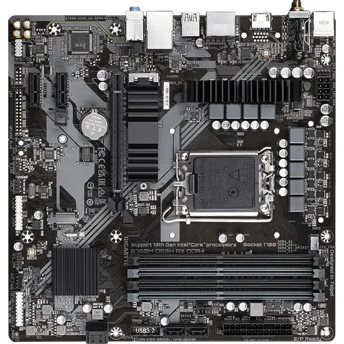 Материнская плата Gigabyte B760M DS3H AX DDR4, Socket LGA 1700, Intel B760, mATX, Ret