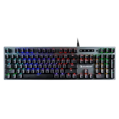 Клавиатура A4TECH Bloody B765, проводная, USB, механическая, серый [b765 grey/neon (green switch)]
