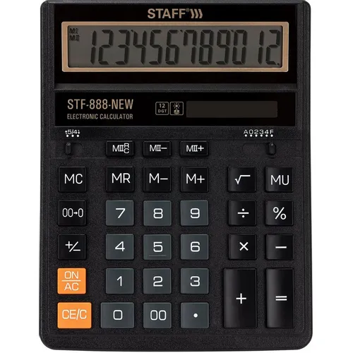 Калькулятор STAFF STF, 888, 12-разрядный, черный