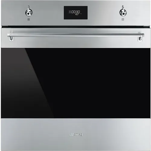 Духовой шкаф электрический SMEG SF6301TVX, 70л, дверца с 3 стеклами, нержавеющая сталь/черный