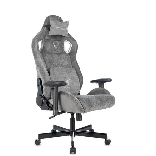 Кресло игровое KNIGHT Outrider LTD, ткань, до 150кг, регулируемые 2D подлокотники, серый