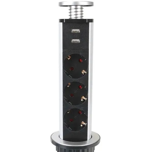 Сетевой разветвитель PREMIER 3R USB, 1.8м, серый [px/bl-vrt-3r-2usb-gre]