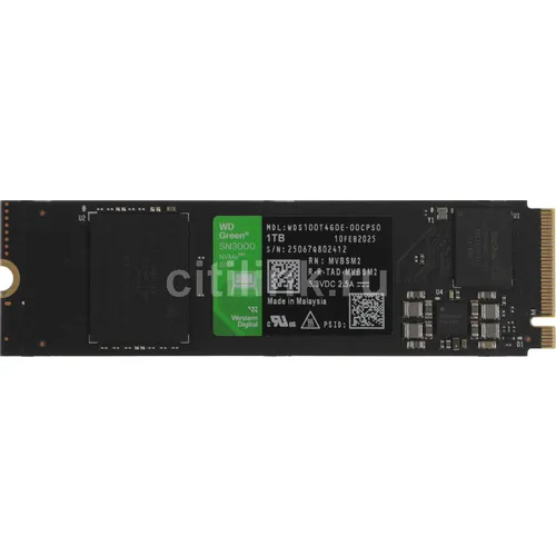 SSD накопитель WD Green SN3000 1ТБ, M.2 2280, PCIe 4.0 x4, NVMe, M.2 [wds100t4g0e]