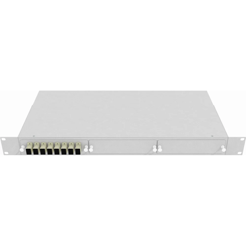 Многомодовый оптический укомплектованный стоечный кросс TopLan КРС-Top-1U-08SC/U-OM2-GY