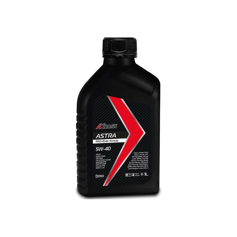 Моторное синтетические масло AKross Astra 5W-40 API SP ACEA А3/В4 PAO+Ester AMO0055