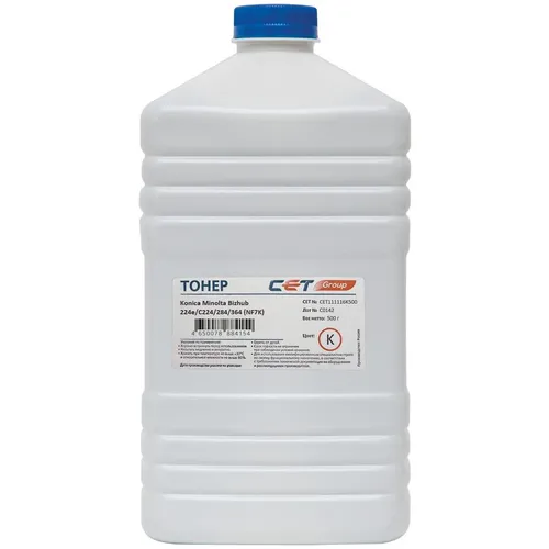 Тонер CET NF7K TN-321K/322/711K/712K, для KONICA MINOLTA Bizhub 224e/C224/284/364, черный, 500грамм, бутылка